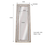 Medium Gold Beaded Framed Mirror - 70cm x 170cm - Front View