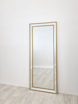 Medium Gold Beaded Framed Mirror - 70cm x 170cm - Side View