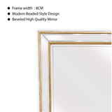 Medium Gold Beaded Framed Mirror - 70cm x 170cm - Top-Down View