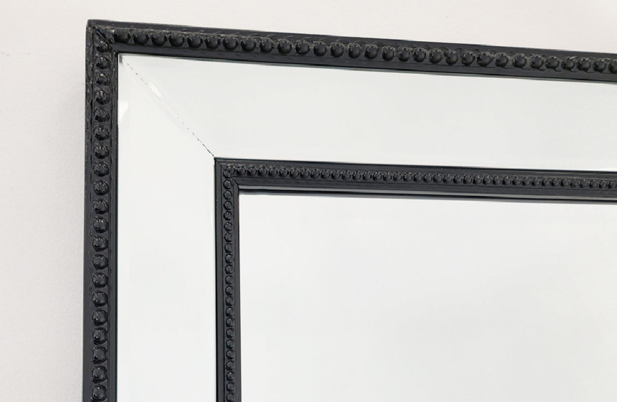 Black Beaded Framed Mirror - Rectangle 80cm x 110cm