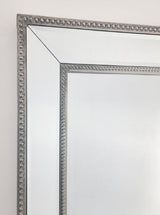 Silver Beaded Framed Mirror - Free Standing 50cm x 170cm - Top-Down View