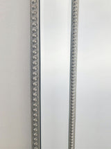 Silver Beaded Framed Mirror - Free Standing 50cm x 170cm - 45-Degree Angle