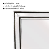 Black Beaded Framed Mirror - Free Standing 50cm x 170cm - Top-Down View