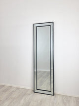 Black Beaded Framed Mirror - Free Standing 50cm x 170cm - Side View
