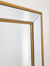 Gold Beaded Framed Mirror - Free Standing 50cm x 170cm - 45-Degree Angle