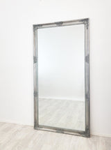 French Provincial Ornate Mirror - ANTIQUE SILVER- X Large 100cm x 190cm - Side View