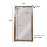 French Provincial Ornate Mirror - ANTIQUE CHAMPAGNE - X Large 100cm x 190cm - Front View