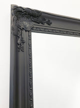 French Provincial Ornate Mirror - BLACK - X Large 100cm x 190cm - Rear View