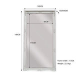 French Provincial Ornate Mirror - WHITE - X Large 100cm x 190cm - Front View