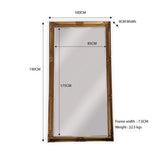 French Provincial Ornate Mirror - COUNTRY GOLD - X Large 100cm x 190cm - Front View