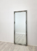 French Provincial Ornate Mirror - Antique Silver - Medium 70cm x 170cm - Side View