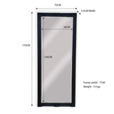French Provincial Ornate Mirror - Black - Medium 70cm x 170cm - Front View