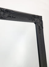 French Provincial Ornate Mirror - Black - Medium 70cm x 170cm - 45-Degree Angle