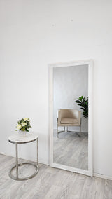 French Provincial Ornate Mirror - White - Medium 70cm x 170cm - Top-Down View