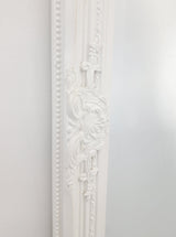 French Provincial Ornate Mirror - White - Medium 70cm x 170cm - Close-Up Angle