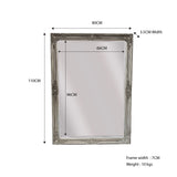 French Provincial Ornate Mirror - Antique Silver - Small 80cm x 110cm - Front View