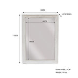 French Provincial Ornate Mirror - White - Small 80cm x 110cm - Front View
