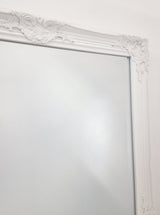 French Provincial Ornate Mirror - White - Small 80cm x 110cm - 45-Degree Angle