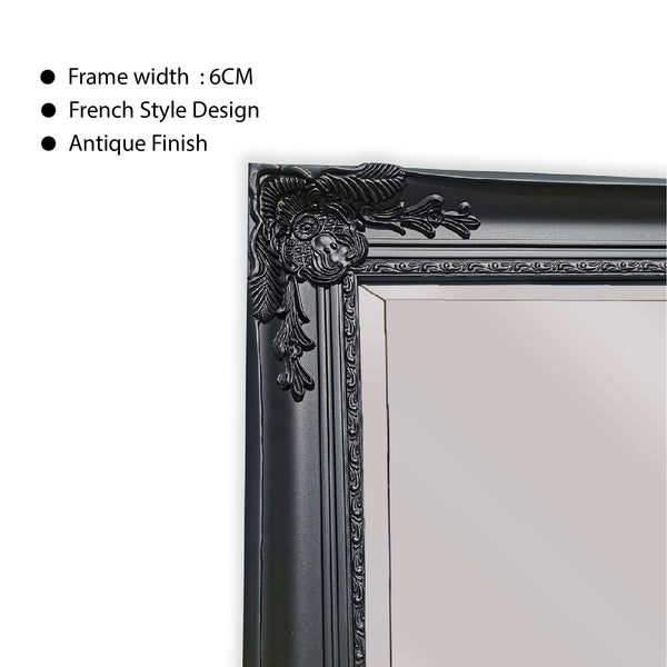 French Provincial Ornate Mirror - Black - Small 80cm x 110cm, image 2