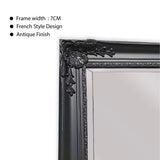 French Provincial Ornate Mirror - Black - Small  80cm x 110cm - Side View