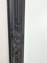 French Provincial Ornate Mirror - Black - Small  80cm x 110cm - Top-Down View