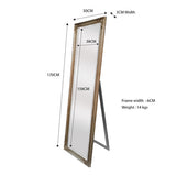 French Provincial Ornate Mirror - Antique Champagne - Free Standing 50cm x 170cm - Front View