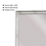 French Provincial Ornate Mirror - White - Free Standing 50cm x 170cm - Side View