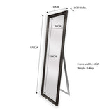 French Provincial Ornate Mirror - Black - Free Standing 50cm x 170cm - Front View