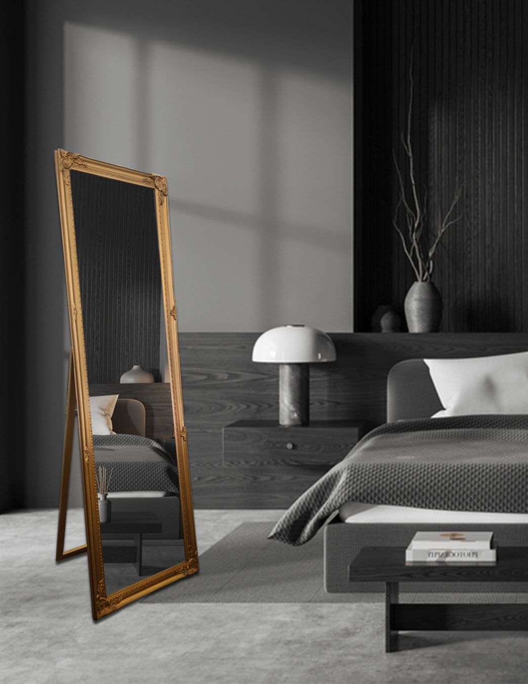 French Provincial Ornate Mirror - Gold - Free Standing 50cm x 170cm