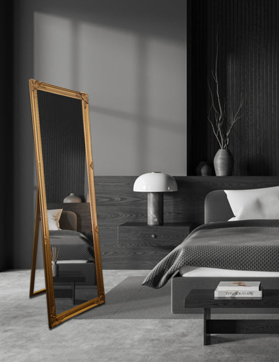 French Provincial Ornate Mirror - Gold - Free Standing 50cm x 170cm