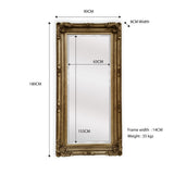 LUX French Provincial Ornate Mirror - Antique Champagne - Front View