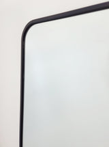Black Metal Rectangle Mirror - Medium 80cm x 170cm - Top-Down View