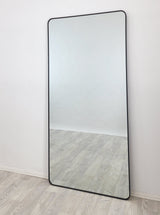 Black Metal Rectangle Mirror - X-Large 100cm x 200cm - Front View