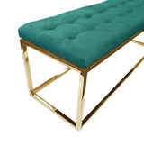 Holly Ottoman Gold Base - Green Seat - Front View