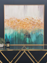 Pacific Green Square Framed Canvas Wall Art  - Small - Front View