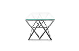 Alsea Side Table Silver Base - Clear Glass