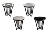 Salina Side Table 45cm Black Base - White Marble