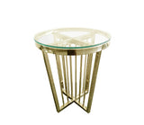 Salina Side Table 45cm Gold Base - Clear Glass