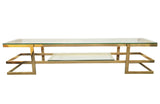 Alexa Gold TV Unit - Clear Glass