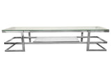 Alexa Silver TV Unit - Clear Glass