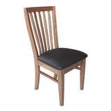 Fairmont 9pc Set 210cm Dining Table Chair PU Leather Seat Slat Back Oak Wood - Top-Down View