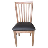 Fairmont 9pc Set 210cm Dining Table Chair PU Leather Seat Slat Back Oak Wood - 45-Degree Angle