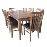 Fairmont 2pc Set Dining Chair PU Leather Seat Slat Back Solid Oak Timber Wood - Top-Down View