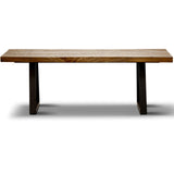 Begonia Coffee Table 130cm Live Edge Solid Mango Wood Unique Furniture - Natural - Front View