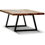 Begonia Coffee Table 130cm Live Edge Solid Mango Wood Unique Furniture - Natural - Side View