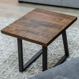 Begonia Side Sofa End Table 60cm Live Edge Mango Wood Unique Furniture - Natural - Front View