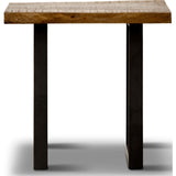 Begonia Side Sofa End Table 60cm Live Edge Mango Wood Unique Furniture - Natural - Top-Down View