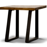 Begonia Side Sofa End Table 60cm Live Edge Mango Wood Unique Furniture - Natural - 45-Degree Angle