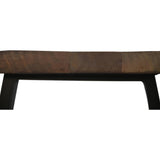 Begonia Side Sofa End Table 60cm Live Edge Mango Wood Unique Furniture - Natural - Rear View