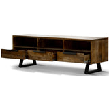 Begonia ETU Entertainment TV Unit 150cm 3 Drawer Mango Wood Unique Furniture - Side View
